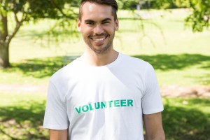 Male volunteer in park